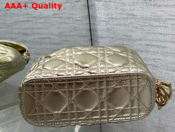 Dior Mini Toujours Hobo Bag in Metallic Gold Cannage Lambskin Replica