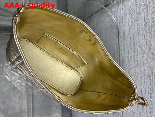 Dior Mini Toujours Hobo Bag in Metallic Gold Cannage Lambskin Replica