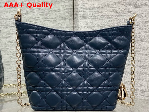 Dior Mini Toujours Hobo Bag in Navy Blue Cannage Lambskin Replica