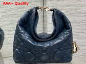 Dior Mini Toujours Hobo Bag in Navy Blue Cannage Lambskin Replica