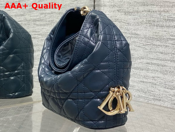 Dior Mini Toujours Hobo Bag in Navy Blue Cannage Lambskin Replica