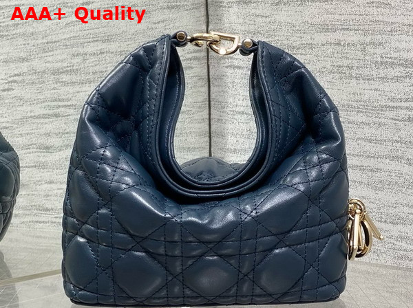 Dior Mini Toujours Hobo Bag in Navy Blue Cannage Lambskin Replica