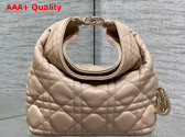 Dior Mini Toujours Hobo Bag in Nude Cannage Lambskin Replica