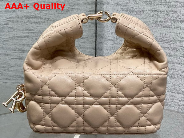 Dior Mini Toujours Hobo Bag in Nude Cannage Lambskin Replica