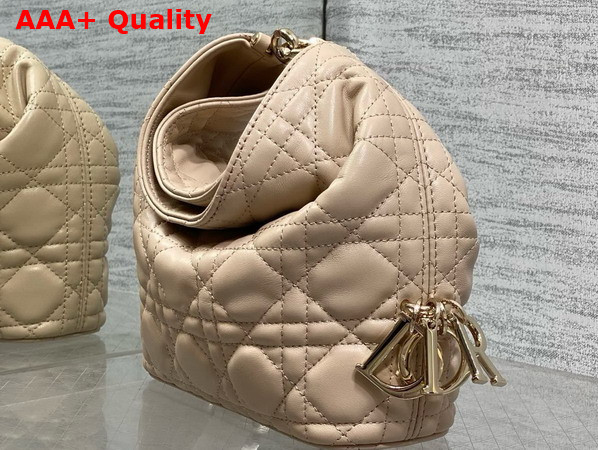 Dior Mini Toujours Hobo Bag in Nude Cannage Lambskin Replica