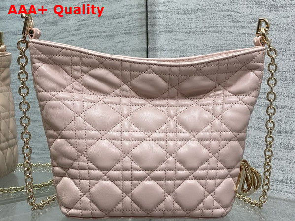 Dior Mini Toujours Hobo Bag in Powder Pink Cannage Lambskin Replica