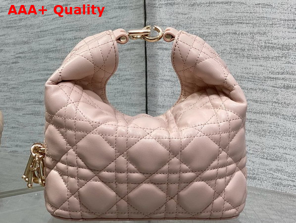 Dior Mini Toujours Hobo Bag in Powder Pink Cannage Lambskin Replica