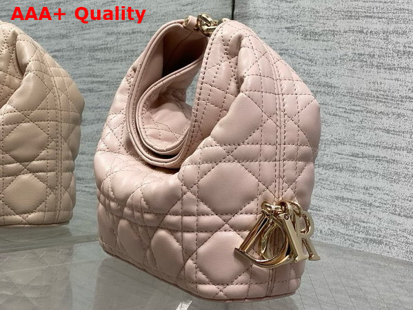Dior Mini Toujours Hobo Bag in Powder Pink Cannage Lambskin Replica