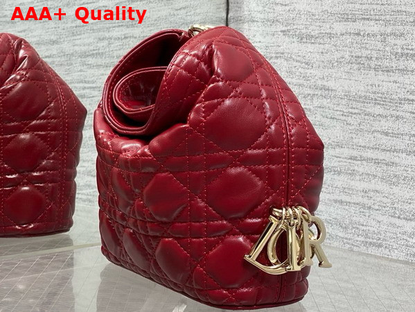 Dior Mini Toujours Hobo Bag in Red Cannage Lambskin Replica