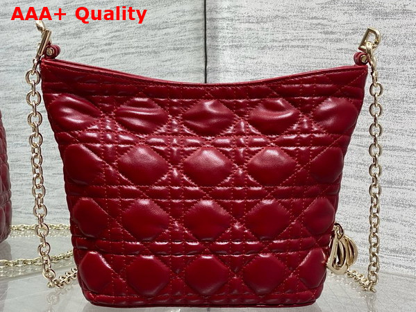 Dior Mini Toujours Hobo Bag in Red Cannage Lambskin Replica