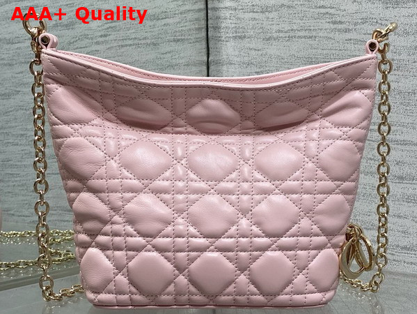 Dior Mini Toujours Hobo Bag in Soupir Pink Cannage Lambskin Replica
