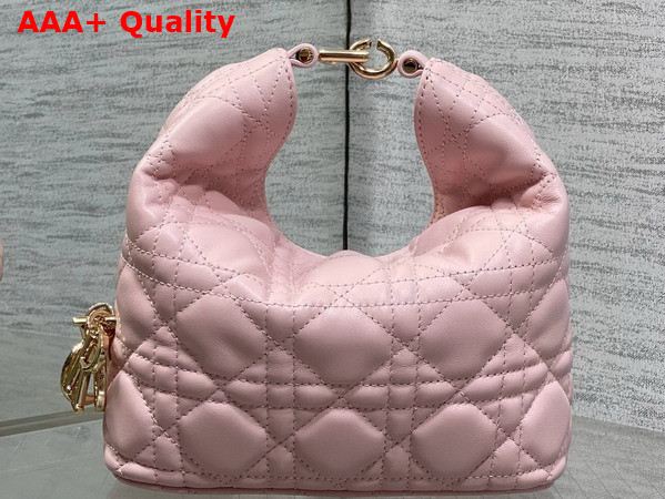 Dior Mini Toujours Hobo Bag in Soupir Pink Cannage Lambskin Replica