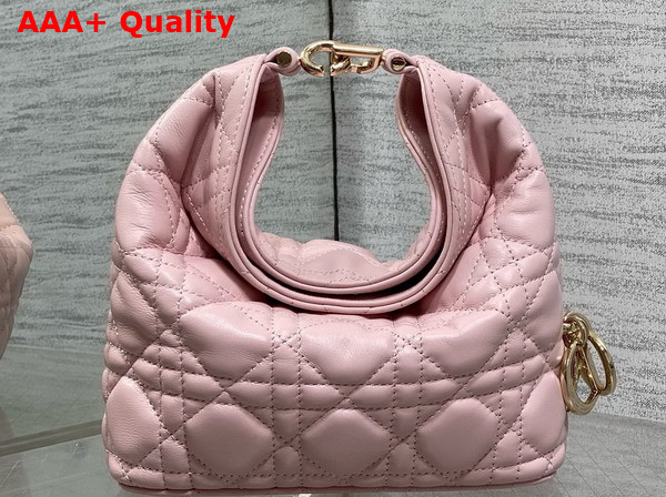 Dior Mini Toujours Hobo Bag in Soupir Pink Cannage Lambskin Replica