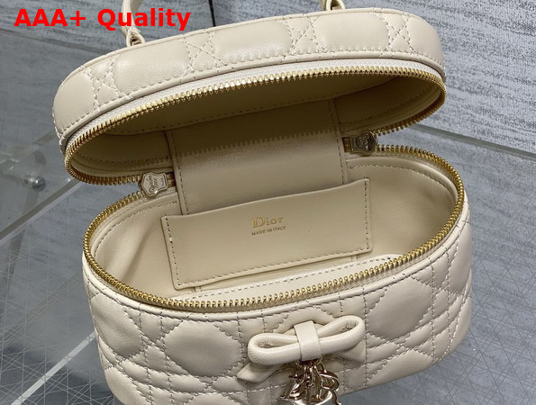 Dior Mini Vanity in Beige Cannage Lambskin Replica