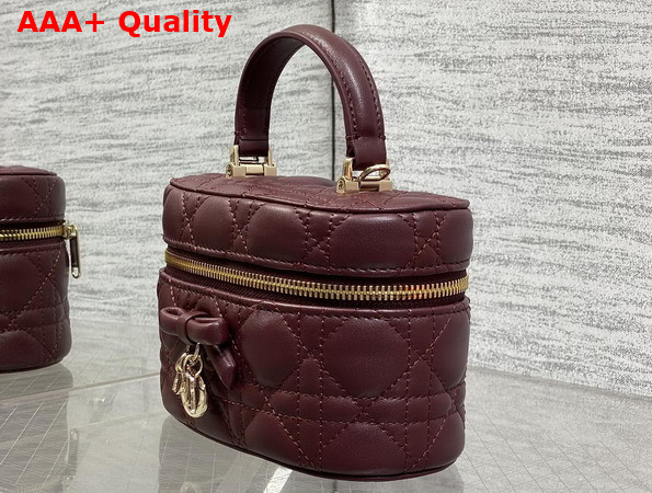 Dior Mini Vanity in Plum Cannage Lambskin Replica