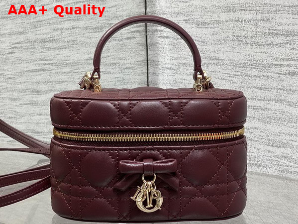 Dior Mini Vanity in Plum Cannage Lambskin Replica