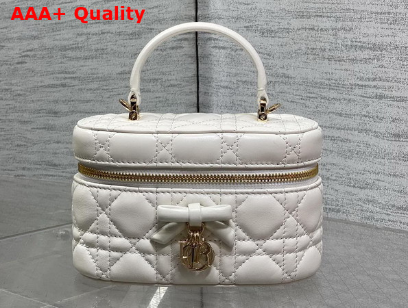 Dior Mini Vanity in White Cannage Lambskin Replica