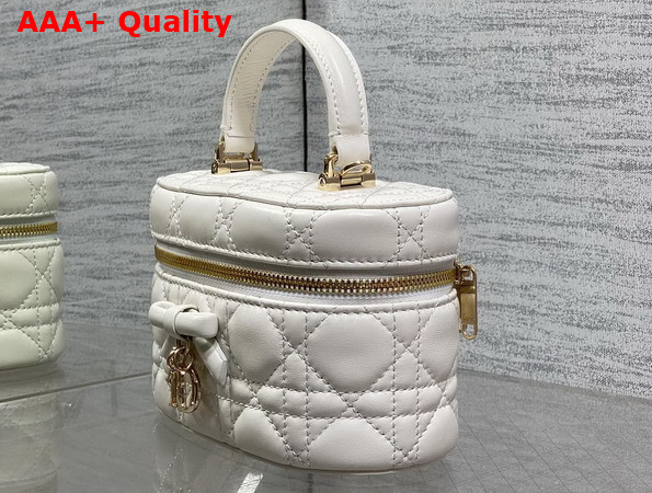 Dior Mini Vanity in White Cannage Lambskin Replica