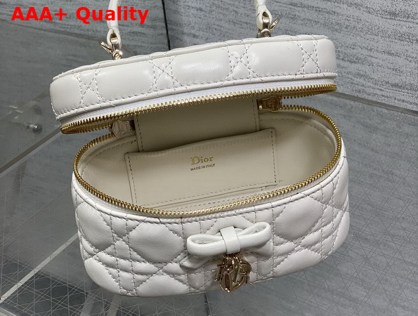 Dior Mini Vanity in White Cannage Lambskin Replica