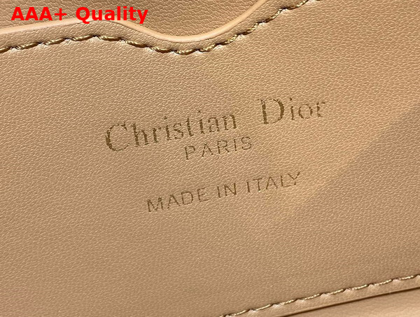Dior Miss Caro Cigale Mini Bag in Light Gold Tone Macrocannage Lambskin Replica