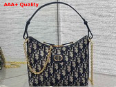 Dior Miss Caro Diorling Mini Bag with Chain in Blue Dior Oblique Jacquard Replica