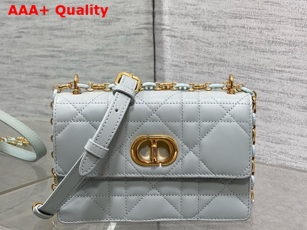 Dior Miss Caro Mini Bag in Light Blue Macrocannage Lambskin Replica