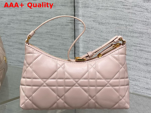 Dior Miss Caro Mini Hobo Shoulder Bag in Powder Pink Macrocannage Lambskin Replica