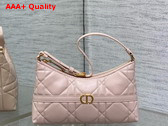 Dior Miss Caro Mini Hobo Shoulder Bag in Powder Pink Macrocannage Lambskin Replica