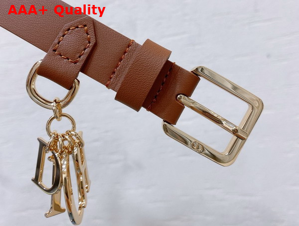 Dior Miss Dior Belt in Golden Saddle Smooth Calfskin Replica