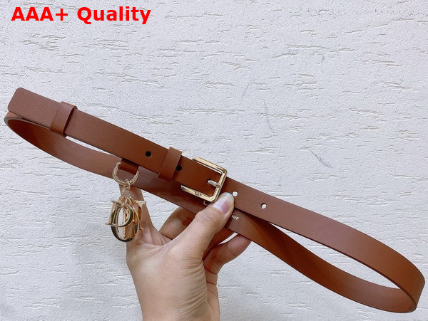 Dior Miss Dior Belt in Golden Saddle Smooth Calfskin Replica
