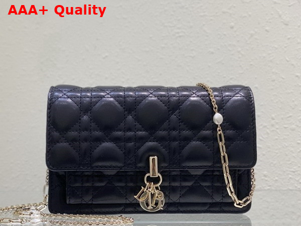 Dior Miss Dior Chain Pouch Black Cannage Lambskin Replica