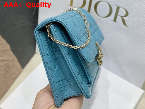 Dior Miss Dior Chain Pouch in Cloud Blue Cannage Lambskin Replica