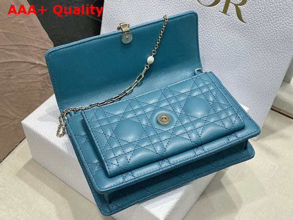 Dior Miss Dior Chain Pouch in Cloud Blue Cannage Lambskin Replica