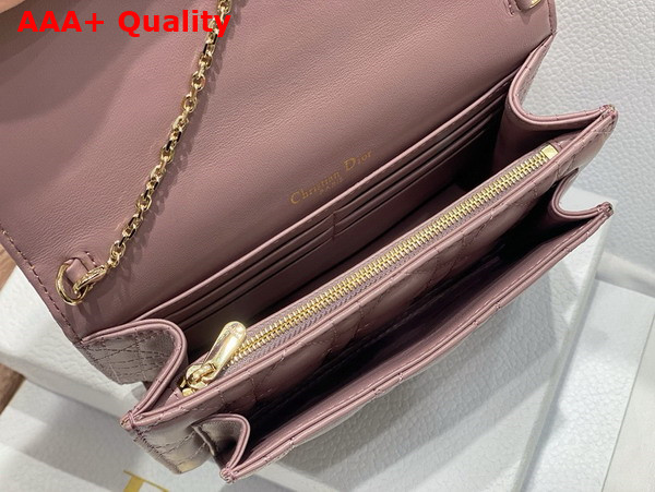 Dior Miss Dior Chain Pouch in Nude Pink Cannage Lambskin Replica