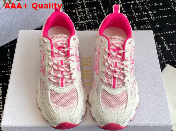 Dior Miss Dior Dior Chrono Sneaker White and Fuchsia Mesh with Leather Effect Panels Replica