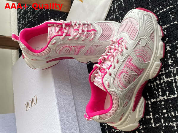 Dior Miss Dior Dior Chrono Sneaker White and Fuchsia Mesh with Leather Effect Panels Replica