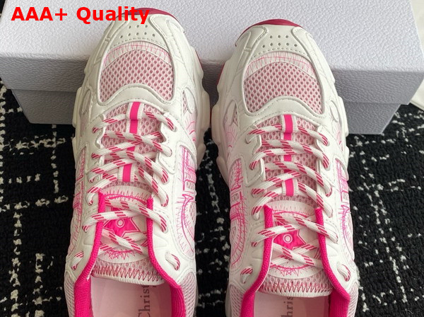 Dior Miss Dior Dior Chrono Sneaker White and Fuchsia Mesh with Leather Effect Panels Replica