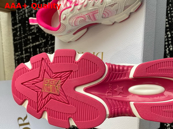 Dior Miss Dior Dior Chrono Sneaker White and Fuchsia Mesh with Leather Effect Panels Replica