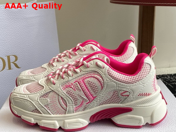 Dior Miss Dior Dior Chrono Sneaker White and Fuchsia Mesh with Leather Effect Panels Replica
