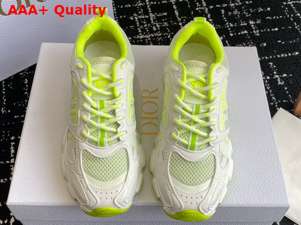 Dior Miss Dior Dior Chrono Sneaker White and Lime Green Mesh with Leather Effect Panels Replica