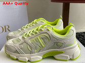 Dior Miss Dior Dior Chrono Sneaker White and Lime Green Mesh with Leather Effect Panels Replica