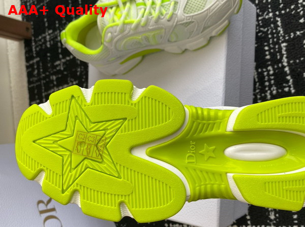 Dior Miss Dior Dior Chrono Sneaker White and Lime Green Mesh with Leather Effect Panels Replica
