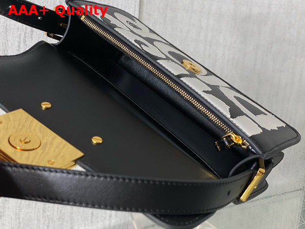 Dior Miss Dior Flap Bag Black and White Miss Dior Graffiti Printed Calfskin Replica