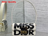Dior Miss Dior Flap Bag White and Black Miss Dior Graffiti Printed Calfskin Replica