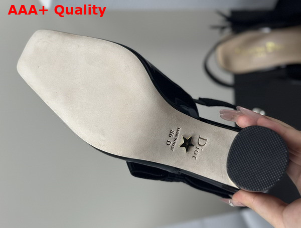 Dior Miss Dior Paris Slingback Pump in Black Patent Calfskin Replica