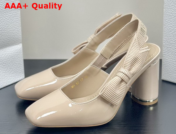 Dior Miss Dior Paris Slingback Pump in Nude Patent Calfskin Replica