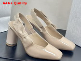 Dior Miss Dior Paris Slingback Pump in Nude Patent Calfskin Replica