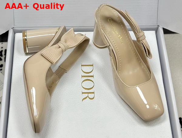 Dior Miss Dior Paris Slingback Pump in Nude Patent Calfskin Replica