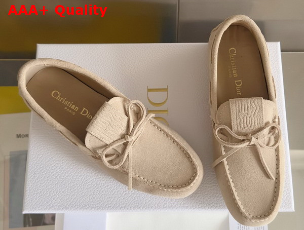 Dior Miss Dior Street Loafer in Beige Suede Calfskin Replica