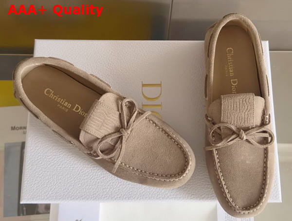 Dior Miss Dior Street Loafer in Nude Suede Calfskin Replica